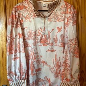Western Print Button-Up Shirt